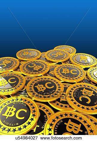 Bitcoins against blue background View Large Photo Image Stock Photo - Bitcoins against blue background. Fotosearch