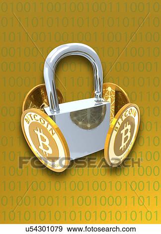 Bitcoins and padlock, illustration View Large Photo Image Stock Photo - Bitcoins and padlock, illustration. Fotosearch