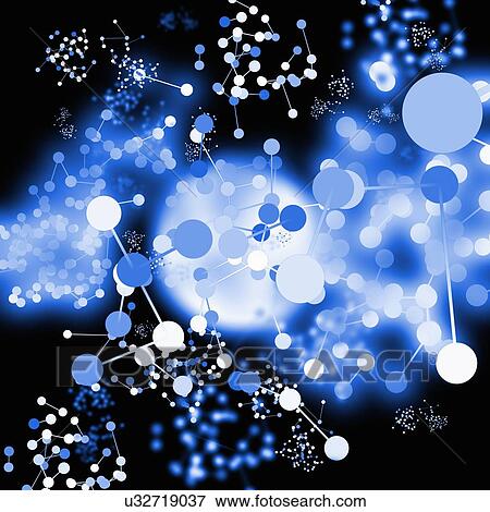 Blue and white molecules, illustration View Large Photo Image Stock Photo - Blue and white molecules, illustration. Fotosearch