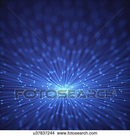 Picture - Blue connecting dots, abstract illustration. Fotosearch