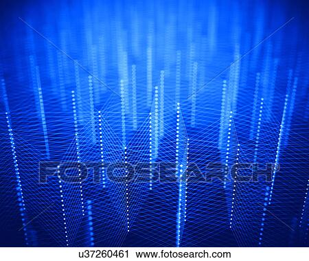 Stock Image - Blue connections, abstract illustration. Fotosearch
