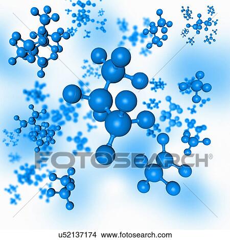 Blue molecules, illustration View Large Photo Image Picture - Blue molecules, illustration. Fotosearch