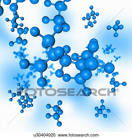 Blue molecules, illustration View Large Photo Image Stock Image - Blue molecules, illustration. Fotosearch
