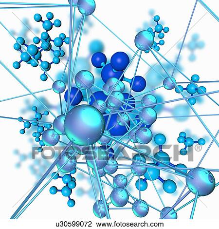 Blue molecules, illustration View Large Photo Image Stock Image - Blue molecules, illustration. Fotosearch