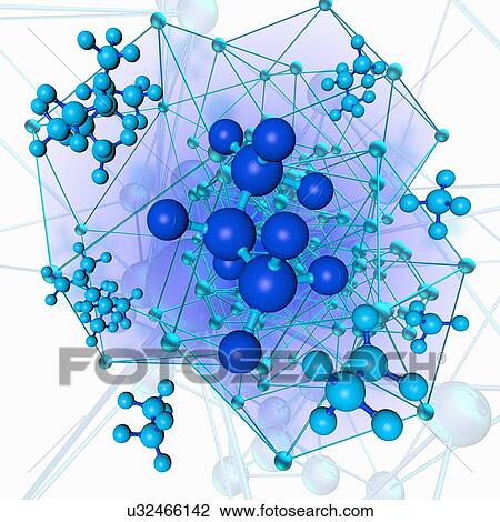 Blue molecules, illustration View Large Photo Image Stock Image - Blue molecules, illustration. Fotosearch