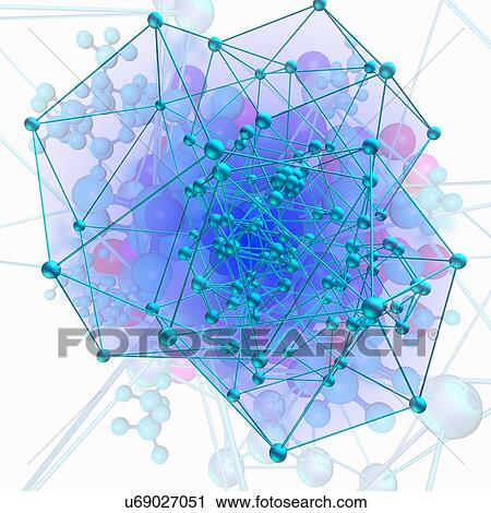 Blue molecules, illustration View Large Photo Image Stock Image - Blue molecules, illustration. Fotosearch