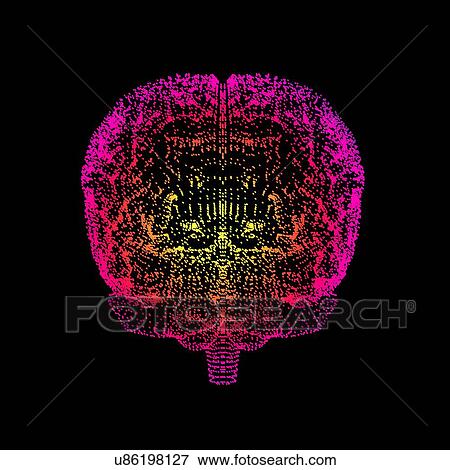 Stock Photo - brain made of white dots on black 1_0 16878 colour2_brighter2. tif. Fotosearch