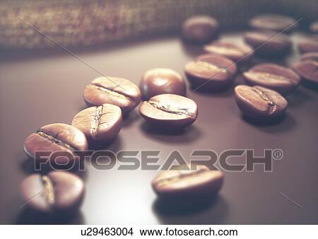 Picture - Coffee beans, close up. Fotosearch