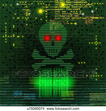 Picture - Cyber attack, illustration. Fotosearch