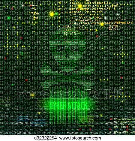 Picture - Cyber attack, illustration. Fotosearch