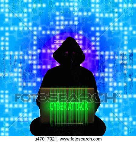 Stock Image - Cyber attack, illustration. Fotosearch