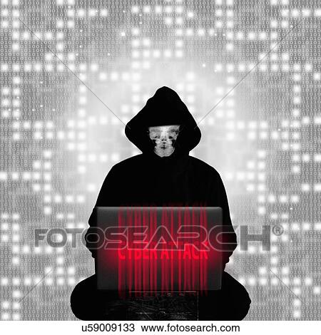 Stock Image - Cyber attack, illustration. Fotosearch