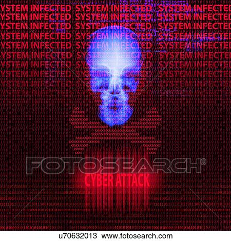 Stock Image - Cyber attack, illustration. Fotosearch