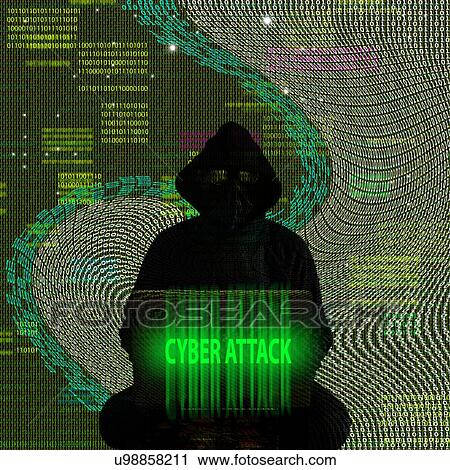 Stock Image - Cyber attack, illustration. Fotosearch