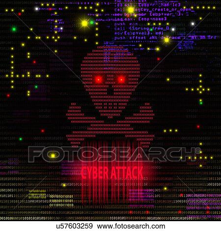 Stock Photo - Cyber attack, illustration. Fotosearch