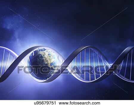 DNA strand and planet earth View Large Photo Image Stock Image - DNA strand and planet earth. Fotosearch