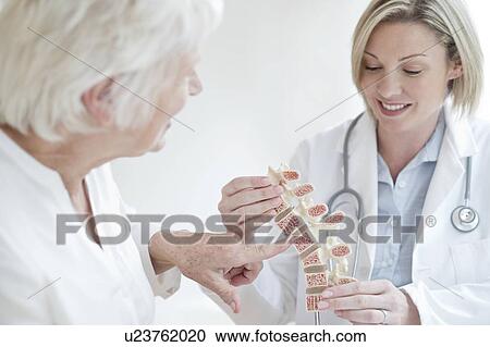 Female doctor holding anatomical model View Large Photo Image Stock Image - Female doctor holding anatomical model. Fotosearch