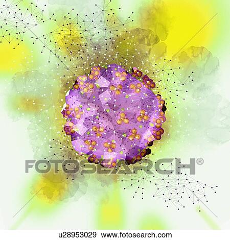 Stock Photo - HIV virus, illustration. Fotosearch