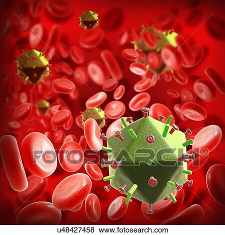 HIV virus particles in the blood, illustration View Large Photo Image Stock Photo - HIV virus particles in the blood, illustration. Fotosearch