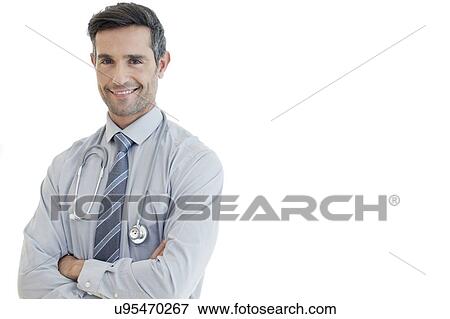 Stock Photo - Male doctor smiling. Fotosearch