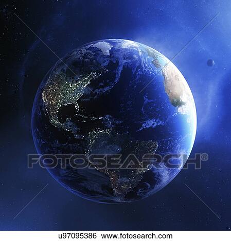 Planet earth showing the Americas View Large Photo Image Stock Photograph - Planet earth showing the Americas. Fotosearch