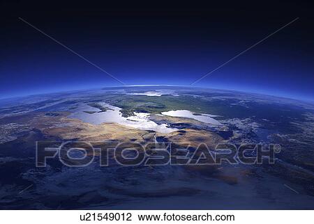Planet earth showing the Mediterranean View Large Photo Image Stock Image - Planet earth showing the Mediterranean. Fotosearch
