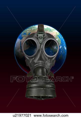 Planet earth wearing gas mask View Large Photo Image Stock Image - Planet earth wearing gas mask. Fotosearch
