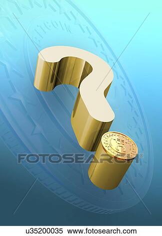 Stock Photography - Question mark with bitcoin. Fotosearch