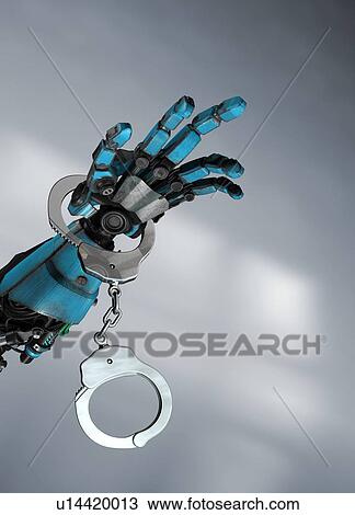 Robotic hand with handcuffs View Large Photo Image Stock Image - Robotic hand with handcuffs. Fotosearch