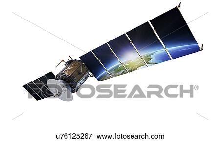 Satellite with earth reflected View Large Photo Image Stock Photo - Satellite with earth reflected. Fotosearch