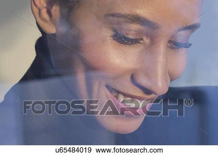 Woman smiling View Large Photo Image Stock Photo - Woman smiling. Fotosearch