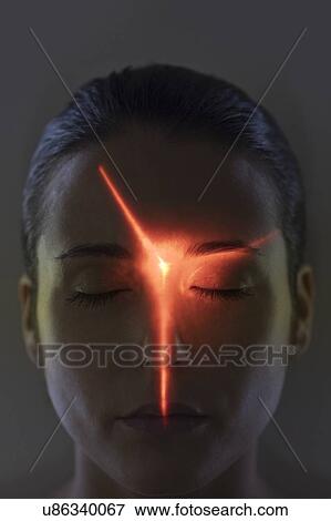 Woman with red light on face View Large Photo Image Stock Photo - Woman with red light on face. Fotosearch