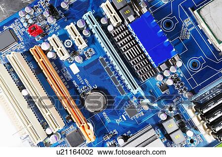 Stock Image - Computer motherboard. Fotosearch
