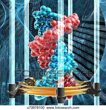 Stock Image - DNA molecule, illustration. Fotosearch