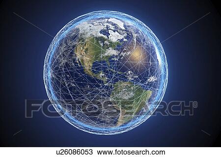 Stock Image - Global connections, conceptual illustration. Fotosearch