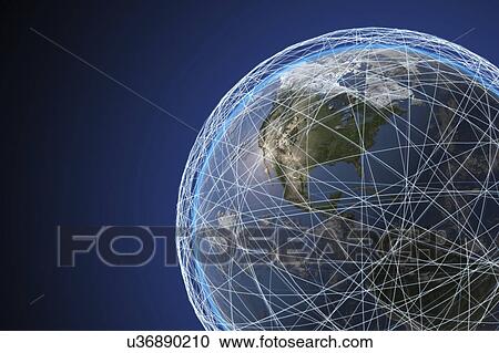 Stock Image - Global connections, conceptual illustration. Fotosearch