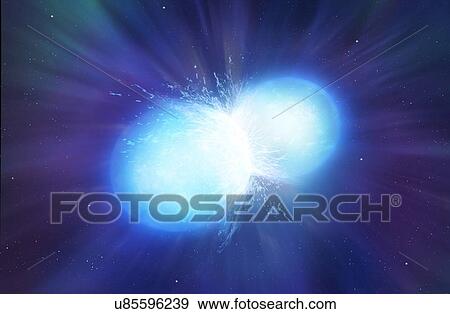 Stock Photo - Merging neutron stars, illustration. Fotosearch