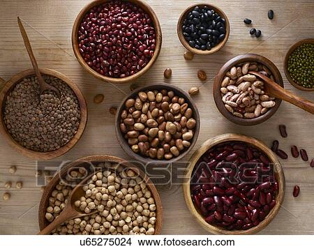 Pulses in wooden bowls View Large Photo Image Picture - Pulses in wooden bowls. Fotosearch