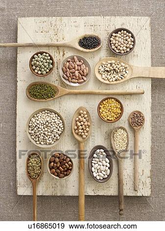 Pulses on wooden spoons View Large Photo Image Stock Photo - Pulses on wooden spoons. Fotosearch