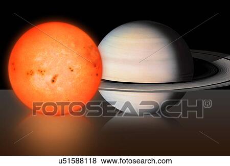 Red dwarf star compared to Saturn, illustration View Large Photo Image Stock Photo - Red dwarf star compared to Saturn, illustration. Fotosearch