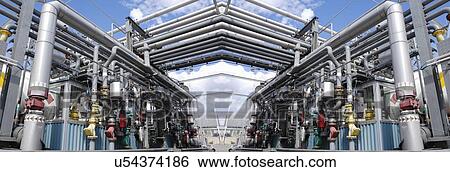 Stock Photograph - Refinery pipelines. Fotosearch