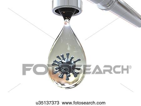 Stock Image - Safety of drinking water, conceptual illustration. Fotosearch