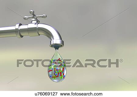 Safety of drinking water, conceptual illustration View Large Photo Image Stock Photo - Safety of drinking water, conceptual illustration. Fotosearch