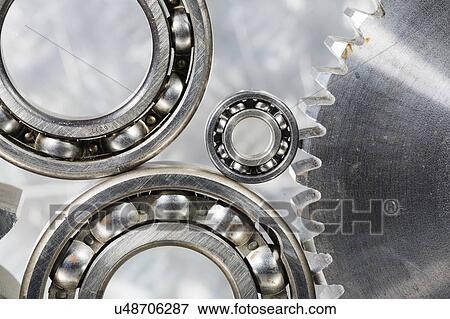 Stock Photo - Steel gears with ball-bearings. Fotosearch