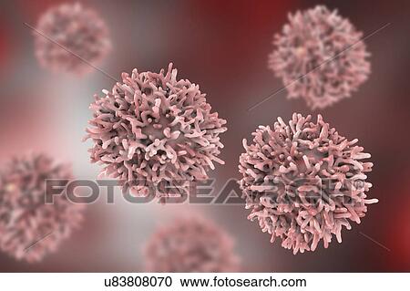 Stock Image - Thyroid cancer cells, illustration. Fotosearch