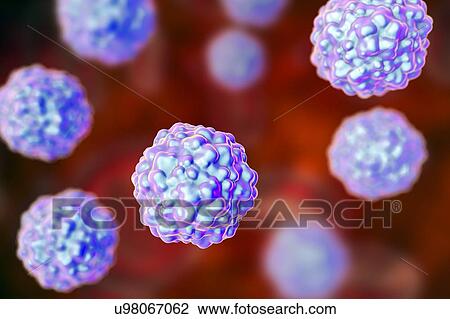 Stock Image - Transfusion transmitted virus particles, illustration. Fotosearch