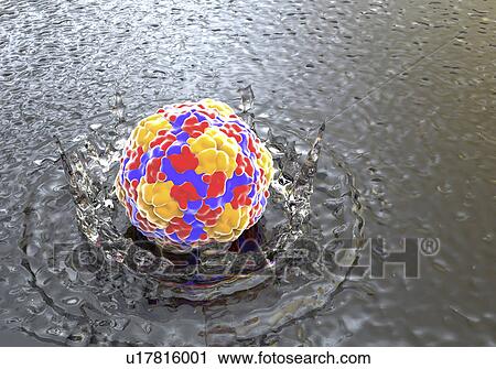 Stock Image - Water-borne viruses, conceptual illustration. Fotosearch