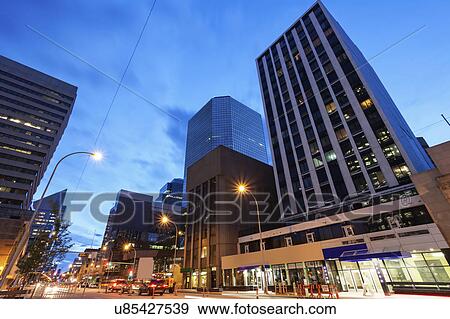 Canada, Alberta, Edmonton, Blue sky over financial district View Large Photo Image Stock Photo - Canada, Alberta, Edmonton, Blue sky over financial district. Fotosearch