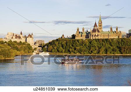 Canada, Ontario, Ottawa, Parliament Hill by Ottawa river View Large Photo Image Stock Photo - Canada, Ontario, Ottawa, Parliament Hill by Ottawa river. Fotosearch