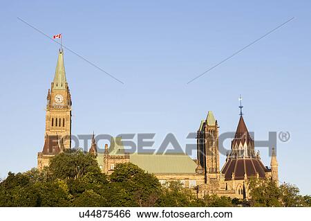 Canada, Ontario, Ottawa, Parliament Hill against clear sky View Large Photo Image Stock Photograph - Canada, Ontario, Ottawa, Parliament Hill against clear sky. Fotosearch